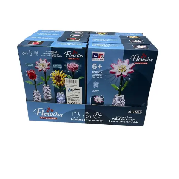 STANDLI KUTULU IŞIKLI LEGO ÇİÇEK*8*64
