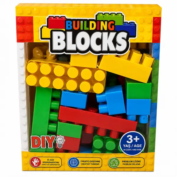 RENKLİ KUTUDA 37 PARÇA BLOK LEGO*60
