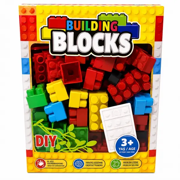 RENKLİ KUTUDA 84 PARÇA BLOK LEGO*36