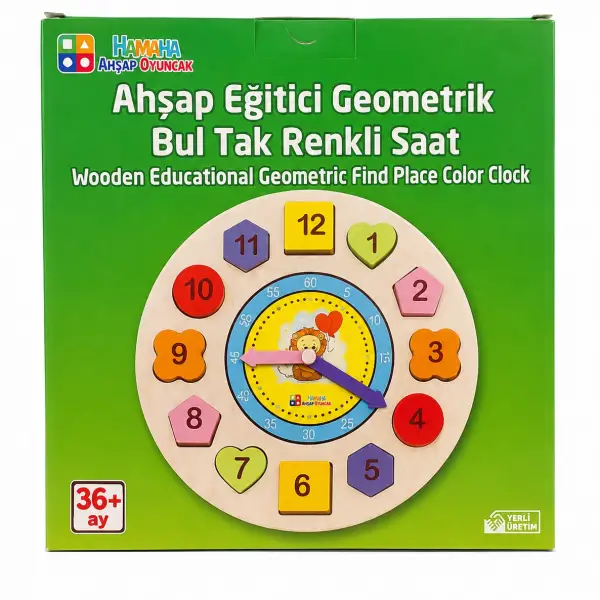 AHŞAP TAVŞAN GEOMETRİK BUL TAK RENKLİ SAAT *24