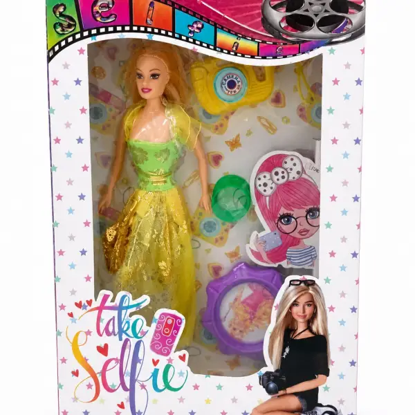 FOTOĞRAF MAKİNESİ AKSESUARLI BARBIE BEBEK*48