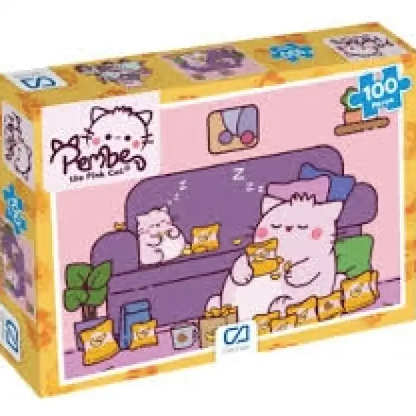 PEMBE KEDİ PUZZLE 100*24