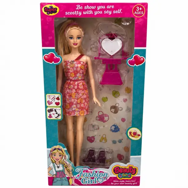CINDY DOLL AYNALI YEDEK ELBİSELİ BEBEK*96