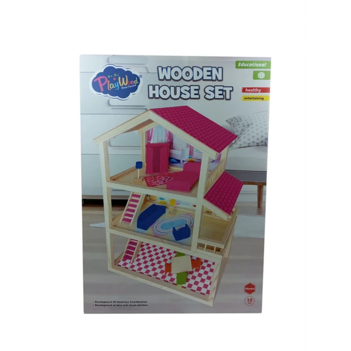 KUTUDA AHŞAP EV SETİ*3