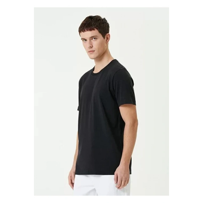 Unisex Basic Bisiklet Yaka Regular T-Shirt - Siyah