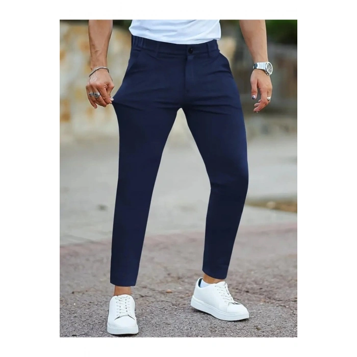 Erkek Cepli Slimfit Atlas Pantolon