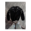 Yıldırım Baskılı Bisiklet Yaka SweatShirt - Siyah