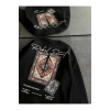 Bisiklet Yaka Baskılı SweatShirt - Siyah