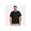Erkek Battal Big Size Basic Tişört Bisiklet Yaka Rahat Kalıp T-Shirt - Siyah