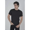 Erkek File Cepli Slim Fit T-shirt - Siyah