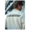 Kışlık Bisiklet Yaka Oversize Baskılı SweatShirt - Beyaz
