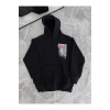 Uzun Kol Kapşonlu Ön Ve Arka Baskılı SweatShirt - Siyah
