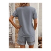 Kadın Kısa Kollu V Yakalı Bluz Ve Short Ikili Takım