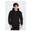 Unisex Tam Fermuarlı Kapşonlu SweatShirt - Siyah