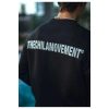 Kışlık Bisiklet Yaka Oversize Baskılı SweatShirt - Siyah