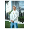 Kışlık Bisiklet Yaka Baskılı SweatShirt - Beyaz
