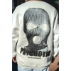 Kışlık Bisiklet Yaka Baskılı SweatShirt - Beyaz