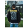 Kışlık Bisiklet Yaka Baskılı SweatShirt - Siyah