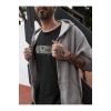 Unisex Bisiklet Yaka Baskılı Oversize T-Shirt - Siyah
