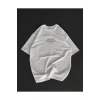 Unisex Bisiklet Yaka Baskılı Oversize T-Shirt - Beyaz