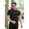 Erkek Bisiklet Yaka Ribanalı Kısa Kollu Tshirt