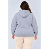 Battal Büyük Beden Üç İplik İçi Şardonlu Kapüşonlu Kanguru Cepli Kışlık Sweatshirt - Gri