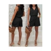 Kadın Kısa Kollu V Yakalı Bluz Ve Kısa Short Ikili Takım