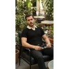 Erkek Desenli Kısa Kollu Triko Tişört - %100 Pamuk Akrilik