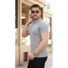 Erkek Hakim Yaka Dokuma Pamuklu Kumaş Kısa Kollu T-shirt