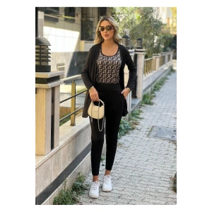Kadın Uzun Kollu Krep üçlü Takım