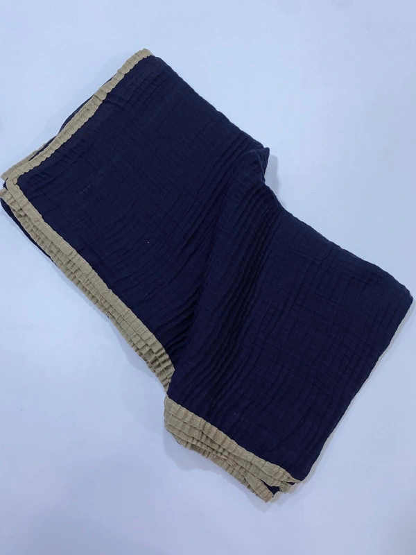 İPEKAL MÜSLİN ŞAL LACİVERT-KUM