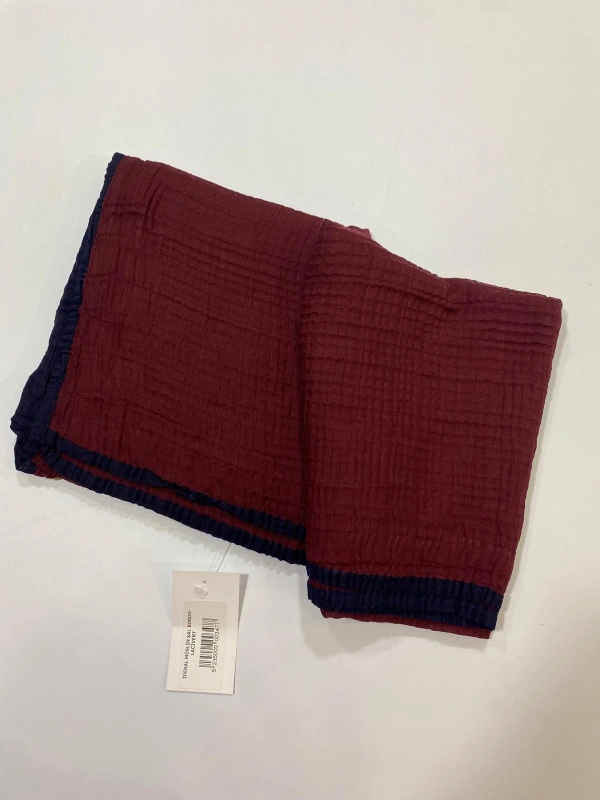 İPEKAL MÜSLİN ŞAL BORDO-LACİVERT