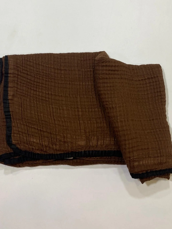 İPEKAL MÜSLİN ŞAL KAHVERENGİ-SİYAH