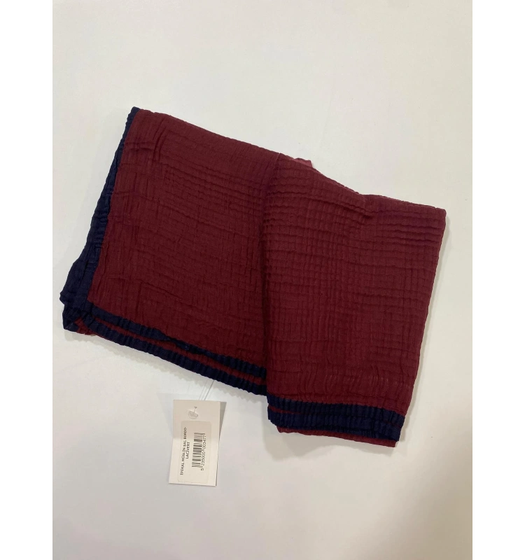 İPEKAL MÜSLİN ŞAL BORDO-LACİVERT