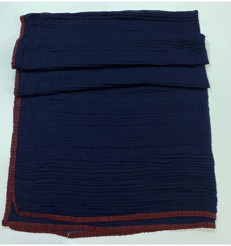 İPEKAL MÜSLİN ŞAL LACİVERT-BORDO