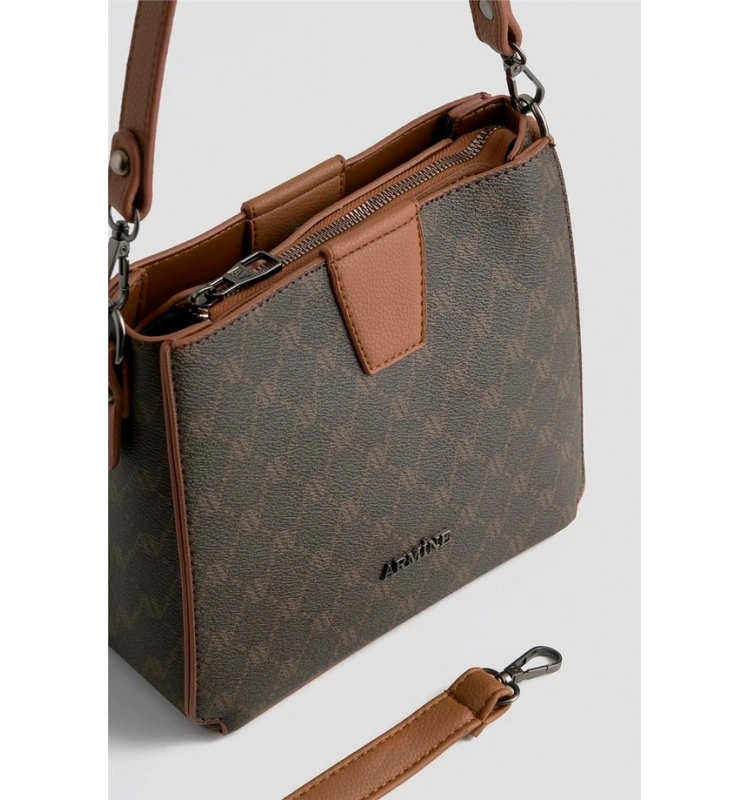 ARMİNE ÇANTA 348 KAHVE NOKTALI