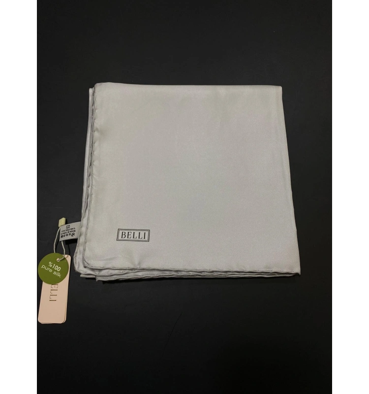 BELLİ DÜZ TWİLL İPEK EŞARP-03-GÜMÜŞ GRİ