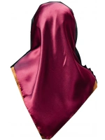 AKER DÜZ TAŞLANMIŞ İPEK EŞARP VİŞNE 7747758-343