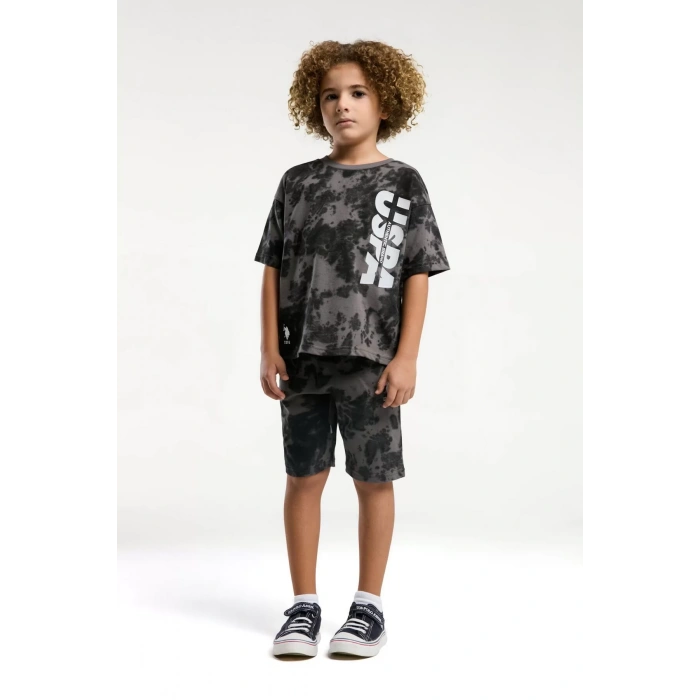 ERKEK ÇOCUK BERMUDA TAKIM - KOYU GRİ