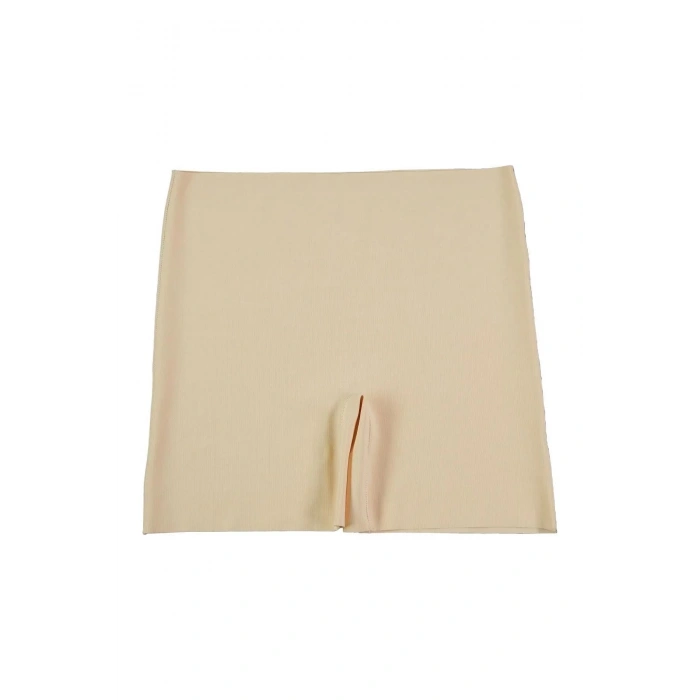 KADIN LAZER KESİM İZ YAPMAZ UZUN ŞORT - Ten