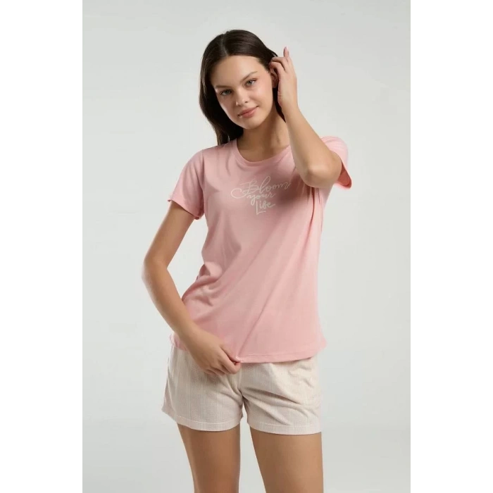 KADIN PENYE ŞORTLU TAKIM - Pembe