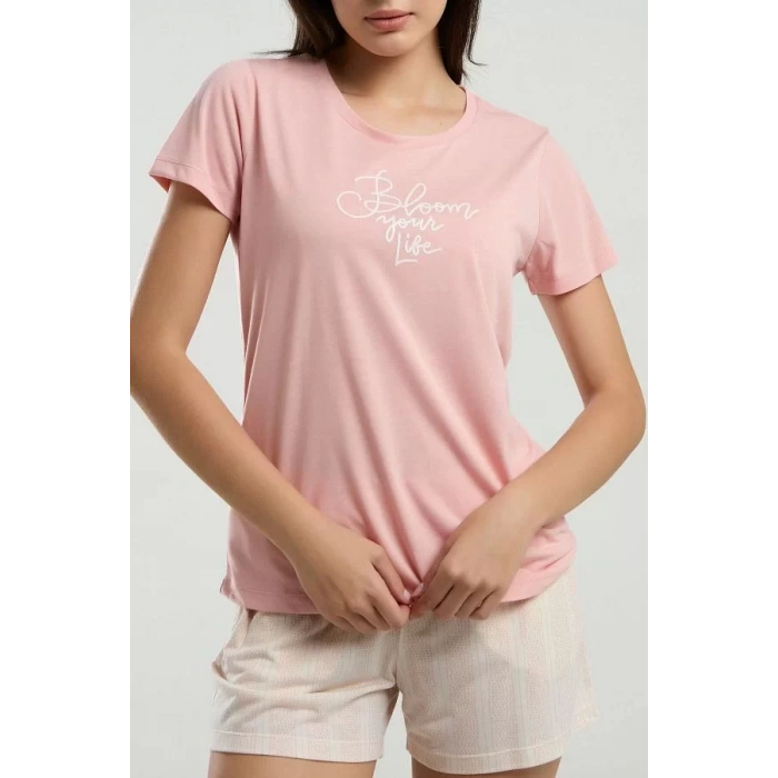 KADIN PENYE ŞORTLU TAKIM - Pembe