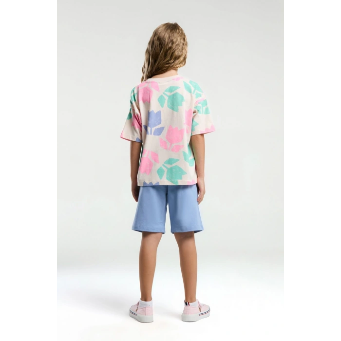 KIZ ÇOCUK BERMUDA TAKIM - AÇIK SOMON