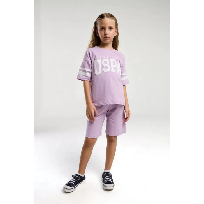KIZ ÇOCUK BERMUDA TAKIM - LİLA