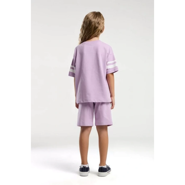 KIZ ÇOCUK BERMUDA TAKIM - LİLA