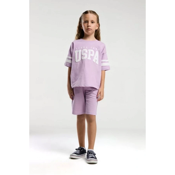 KIZ ÇOCUK BERMUDA TAKIM - LİLA