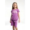 KIZ ÇOCUK BERMUDA TAKIM  - VİYOLET