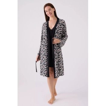ARNETTA KADIN SİYAH SABAHLIK - SİYAH