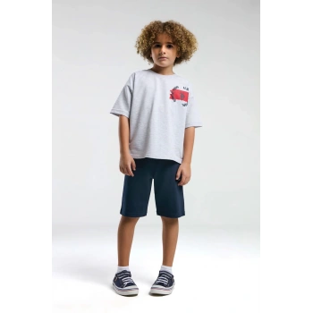 ERKEK ÇOCUK BERMUDA TAKIM - KAR MELANJ