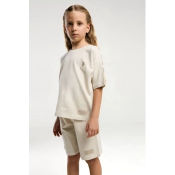 KIZ ÇOCUK BERMUDA TAKIM - BEJ